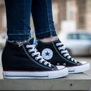black wedge converse